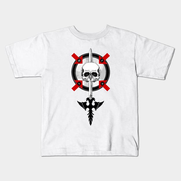 Skull mars Kids T-Shirt by Roni Dan Neni